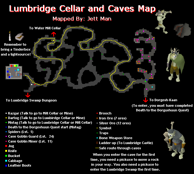 Lumbridge Cellar Caves Map