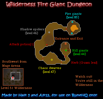 Wilderness Fire Giant Dungeon Map