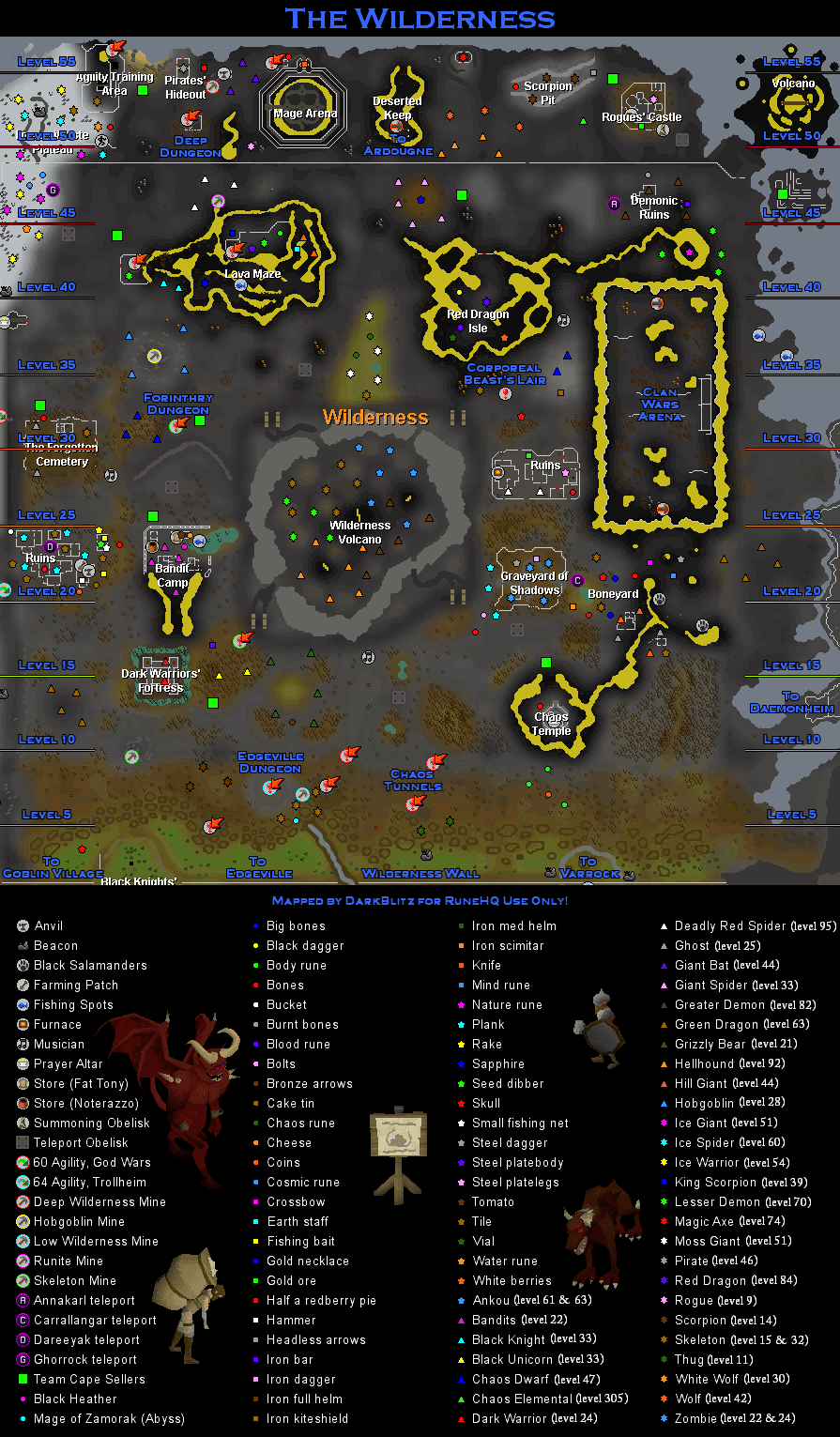 Runescape Wilderness Map