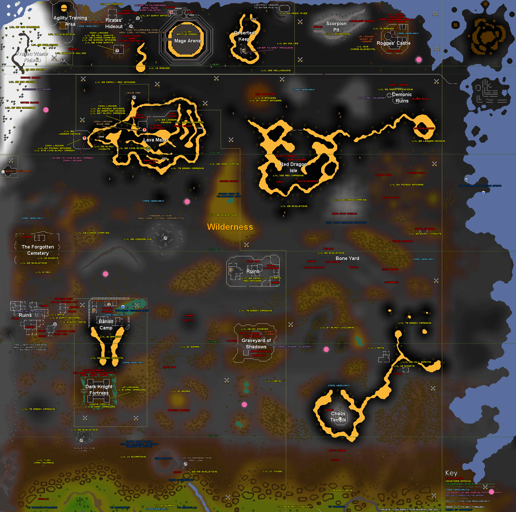 Runescape Wilderness Map