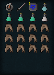 Melee set up inventory