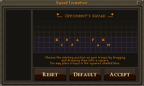 Choosing your squad formation
