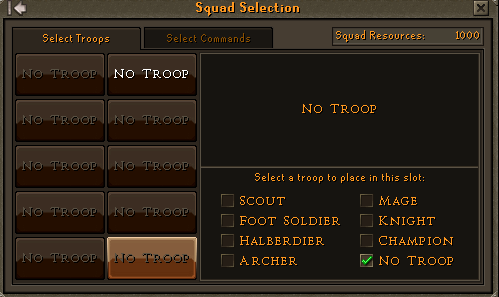 Selecting your squad