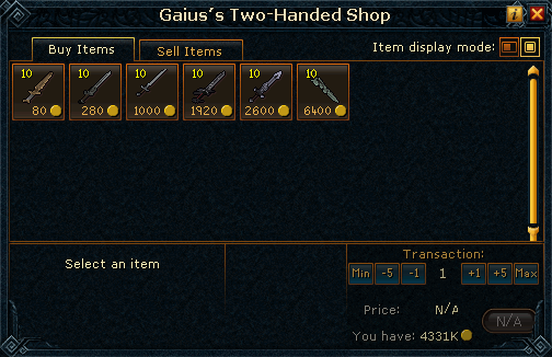 Gaius's Two-Handed Shop