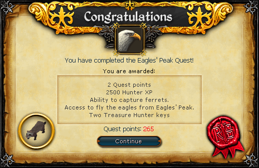 Eagles' Peak Quest Complete