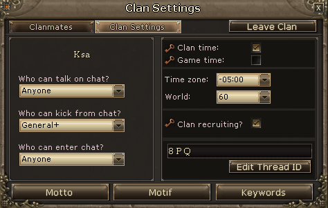 Clan Settings
