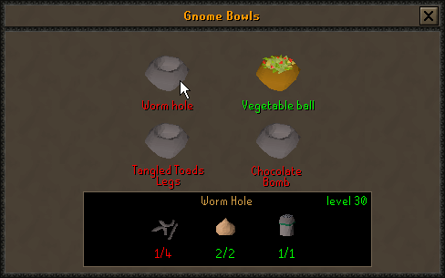 Bowls menu