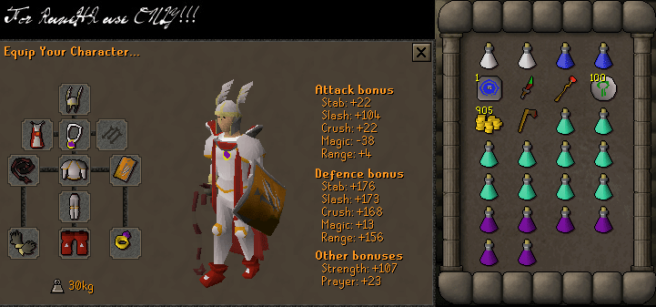 Melee inventory