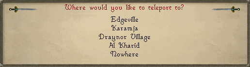 Amulet of glory teleport menu