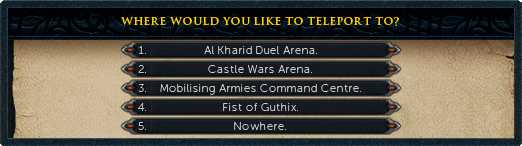 Ring of duelling menu