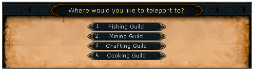 Skills necklace menu