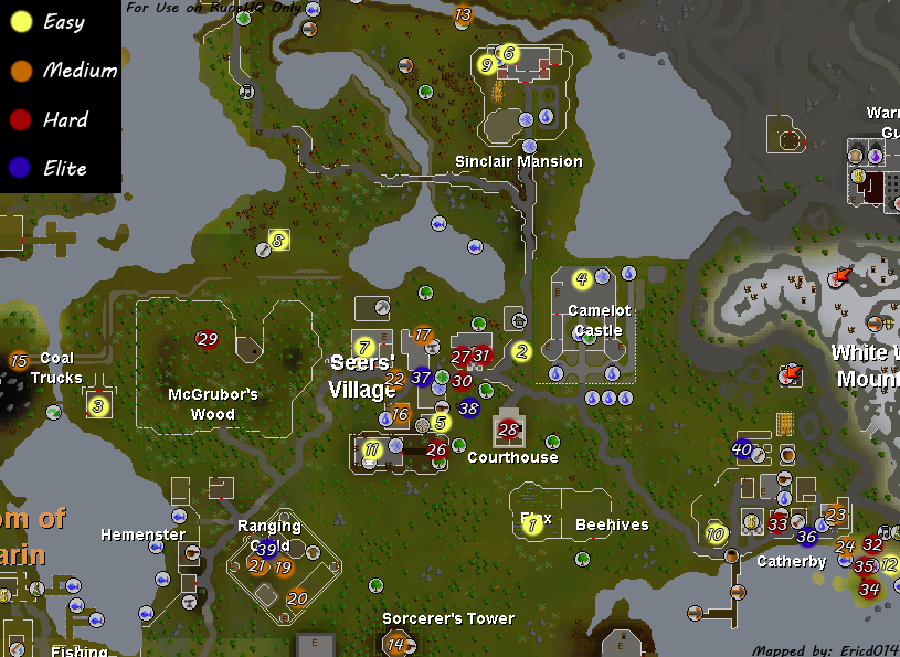 Seers' Village Achievement Diary Map