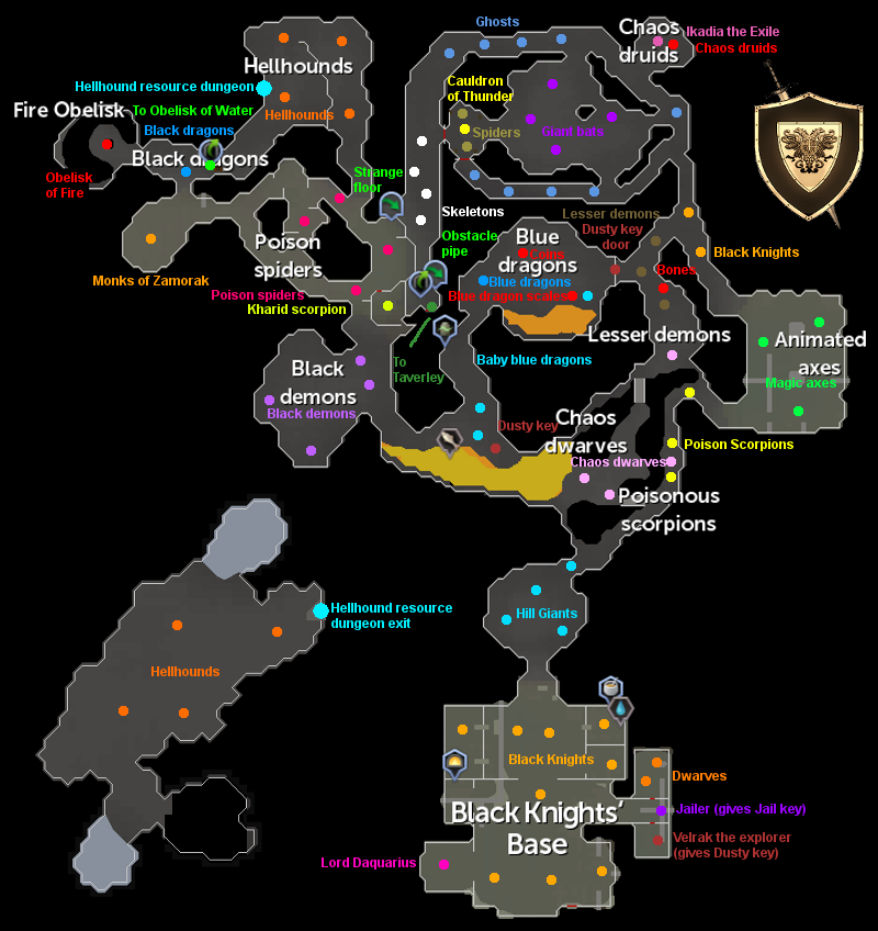 Demonfall Map with all of the key locations and trainers