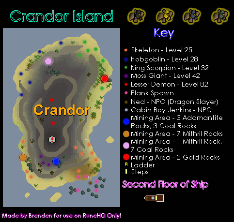 Crandor Island Map