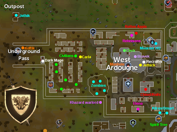 West Ardougne Map