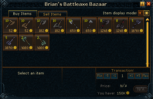 Brian's Battleaxe Bazaar