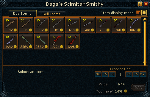 Daga's Scimitar Smithy