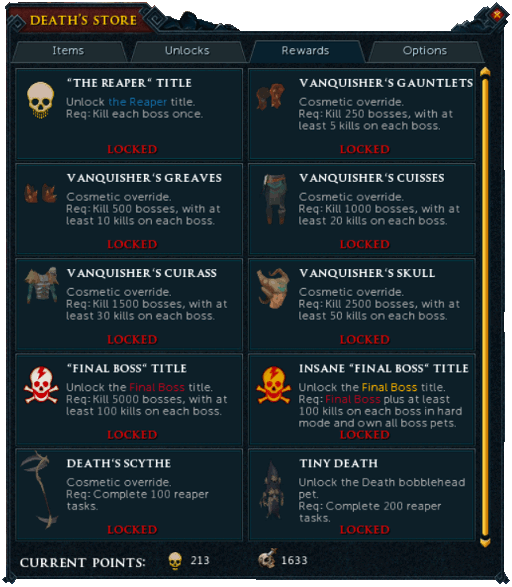 Death's Shop Rewards