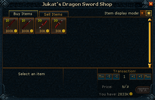 Jukat's Dragon Sword Shop