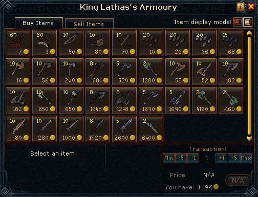 King Lathas's Armoury