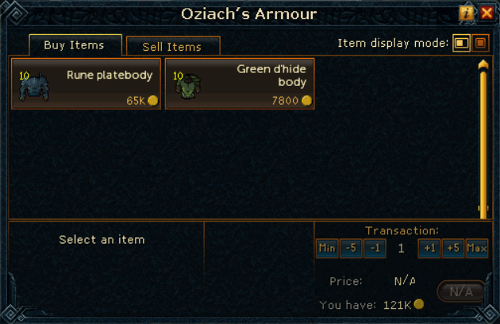 Oziach's Armour Shop