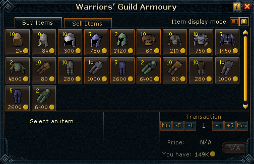  Warriors' Guild Armoury