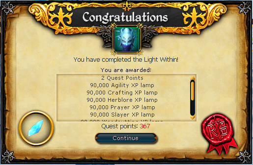 The Light Within Quest Complete