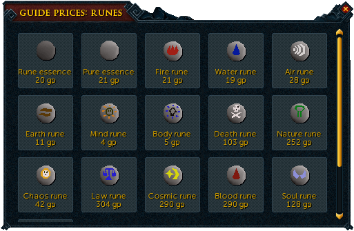 Rune prices