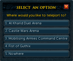 Dueling Ring Teleport Options