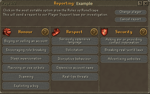 Report Abuse screen