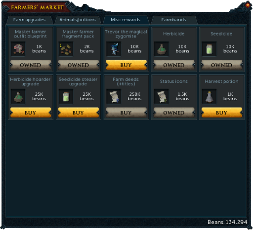 Farmers' Market - Misc Rewards
